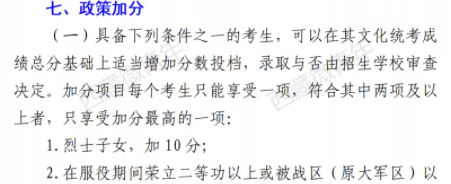 加分項目及政策