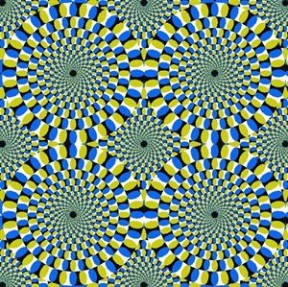 圖中所有的紅色看起來(lái)都一樣嗎? 這真是一個(gè)螺旋嗎? 這張圖是靜的還是動(dòng)的?