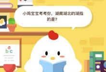 前沿手游：小雞寶寶考考你，湖南湖北的湖指的是？答案9月19日