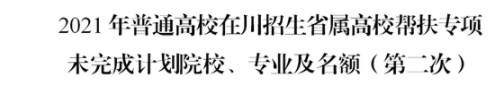 四川2021國(guó)家專項(xiàng)計(jì)劃第三次征集志愿計(jì)劃