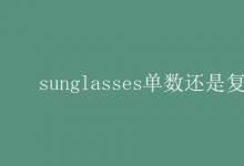 教育資訊：sunglasses單數還是復數