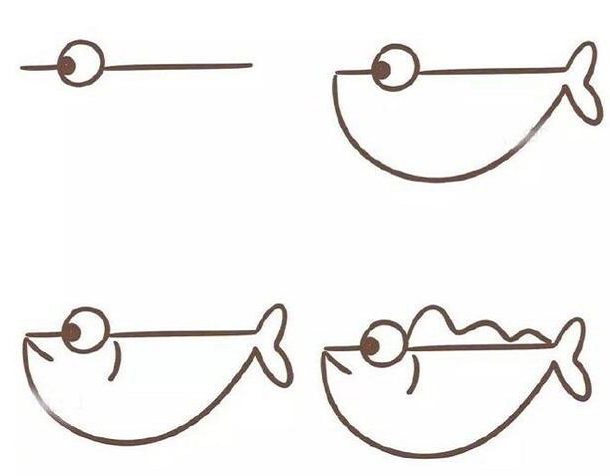 可愛的魚兒簡(jiǎn)筆畫圖片大全 魚兒的簡(jiǎn)筆畫怎么畫7