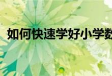 如何快速學(xué)好小學(xué)數(shù)學(xué)的公式、概念和定理