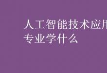 教育資訊:人工智能技術(shù)應用專業(yè)學什么
