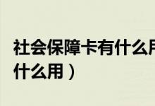社會保障卡有什么用途農村的(社會保障卡有什么用)