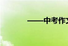 ——中考作文是一篇八股文！