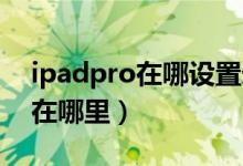 ipadpro在哪設置錄屏（ipad pro錄屏功能在哪里）