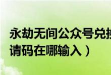 永劫無間公眾號(hào)兌換碼怎么使用（永劫無間邀請(qǐng)碼在哪輸入）
