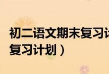 初二語文期末復(fù)習(xí)計(jì)劃怎么寫（初二期末語文復(fù)習(xí)計(jì)劃）