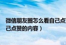 微信朋友圈怎么看自己點贊的內容（微信朋友圈怎么查看自己點贊的內容）