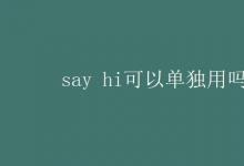 教育資訊：say hi可以單獨(dú)用嗎