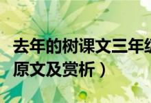 去年的樹課文三年級(jí)上冊原文（去年的樹課文原文及賞析）