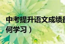 中考提升語文成績最快的方法（中考語文該如何學(xué)習(xí)）