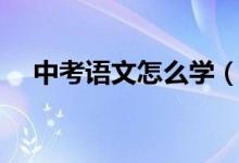 中考語文怎么學(xué)（中考語文該如何學(xué)習(xí)）
