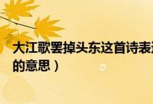 大江歌罷掉頭東這首詩表達(dá)了什么(大江歌罷掉頭東這首詩的意思)