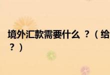 境外匯款需要什么 ？（給不同“海外匯款”都需要哪些信息？）