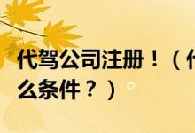 代駕公司注冊?。ù{公司怎么注冊？需要什么條件？）