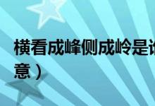橫看成峰側成嶺是誰寫的（橫看成峰側成嶺寓意）