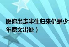 愿你出走半生歸來(lái)仍是少年原文(愿你出走半生歸來(lái)仍是少年原文出處)