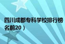 四川成都?？茖W校排行榜（2022四川成都最好的?？茖W校排名前20）