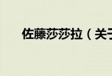 佐藤莎莎拉（關于佐藤莎莎拉的介紹）