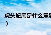 虎頭蛇尾是什么意思?。ɑ㈩^蛇尾是什么意思）