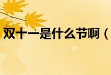 雙十一是什么節(jié)?。p十一是什么節(jié)日意義）