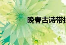 晚春古詩(shī)帶拼音（晚春古詩(shī)）