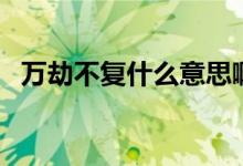 萬(wàn)劫不復(fù)什么意思?。ㄈf(wàn)劫不復(fù)什么意思）