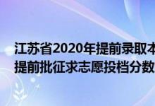 江蘇省2020年提前錄取本科投檔線(江蘇2022普通類本科提前批征求志愿投檔分數(shù)線定向醫(yī)學生)